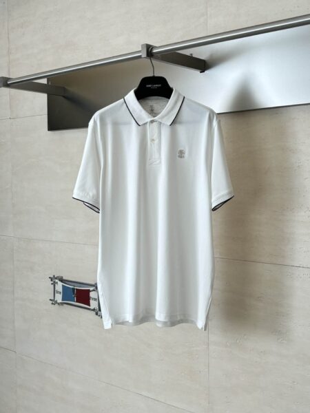 [브루넬로 쿠치넬리] 배색 라인 반팔 폴로 셔츠 (5 COLORS)