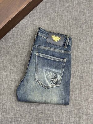 [프라다] 스트레치 데님 슬림핏 진