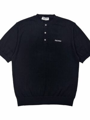 [미우미우] 캐시미어 버튼다운 칼라 탑 (2 COLORS)