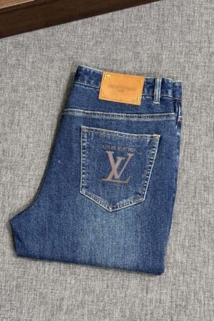 [루이비통] 모노그램 가죽 패치 슬림핏 청바지