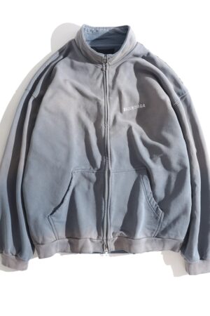 [발렌시아가] 자수 로고가 있는 지퍼업 재킷