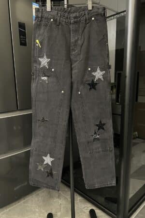 [크롬하츠] 스타 패치 카하트 블랙 카펜터 팬츠