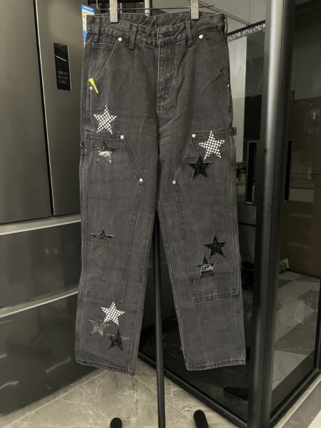 [크롬하츠] 스타 패치 카하트 블랙 카펜터 팬츠