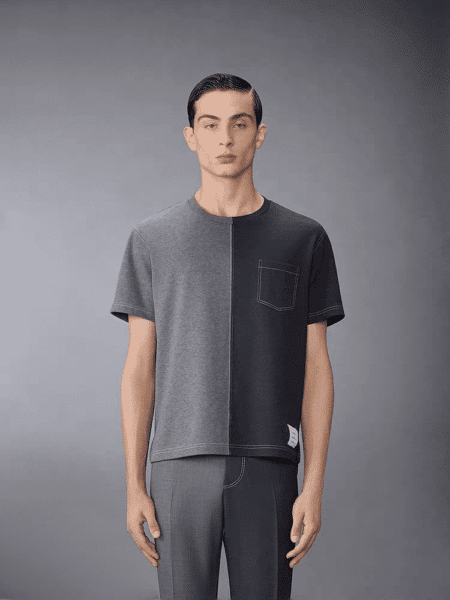 [톰브라운] 투톤 코튼 티셔츠