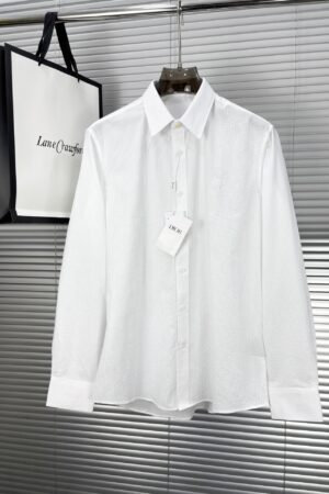 [디올] 남성 화이트 시어서커 로고 셔츠