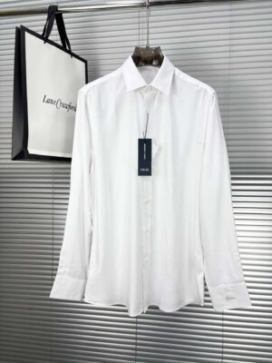 [디올] 자수 화이트 코튼 포플린 셔츠