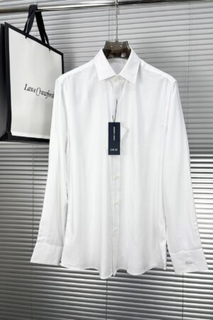 [디올] 자수 화이트 코튼 포플린 셔츠