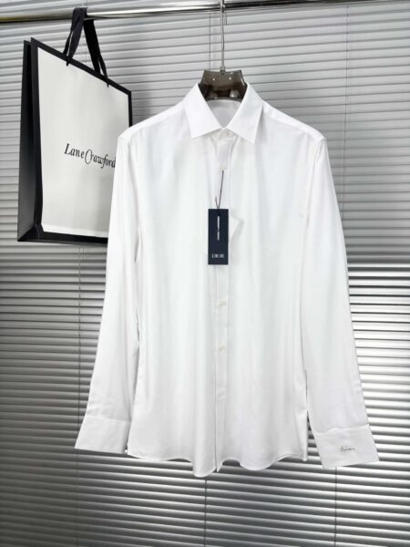 [디올] 자수 화이트 코튼 포플린 셔츠