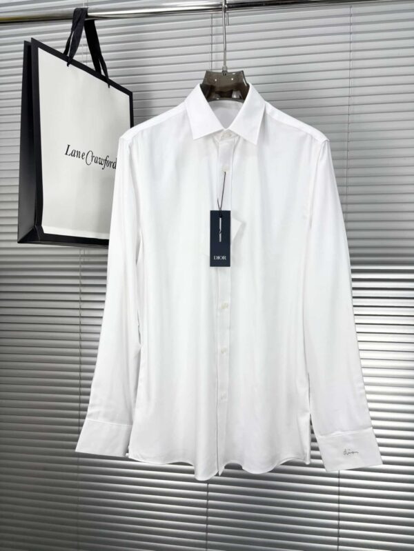 [디올] 자수 화이트 코튼 포플린 셔츠