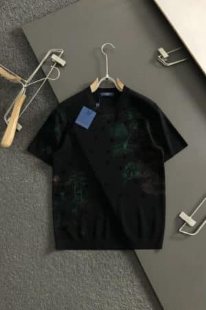 [루이비통] 자카드 반팔 크루넥 티셔츠