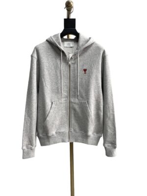 [아미] 드 쿠르 지퍼 후드티