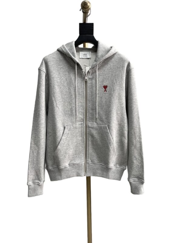[아미] 드 쿠르 지퍼 후드티