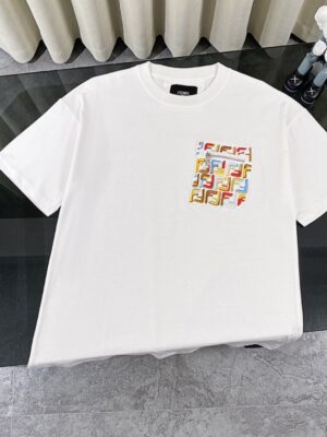 [펜디] 화이트 코튼 저지 반팔 티셔츠