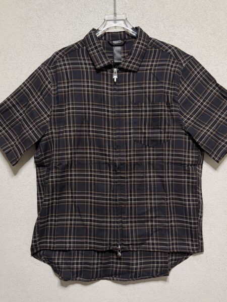 [크롬하츠] 반팔 플란넬 지퍼업 셔츠