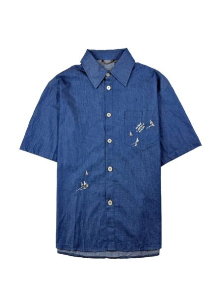 [루이비통] 자수 장식 샴브레이 반팔 셔츠