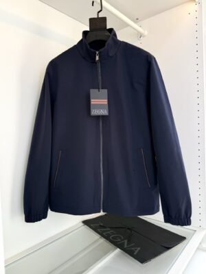 [제냐] 울 실크 스탠드 칼라 자켓