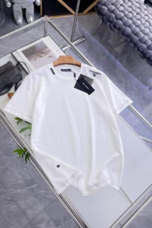 [돌체앤가바나] 콘트라스트 스티치 DG 로고 코튼 티셔츠 (2 COLORS)