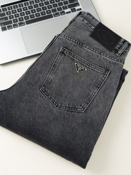 [프라다] 흑청 와이드 데님 팬츠