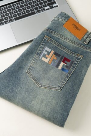 [펜디] 포켓 자수로고 데님진