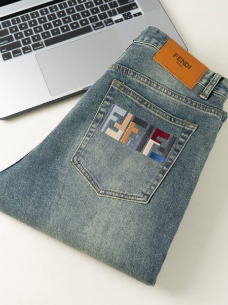 [펜디] 포켓 자수로고 데님진