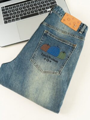 [루이비통] 자수 데님 팬츠