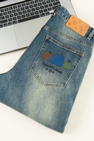 [루이비통] 자수 데님 팬츠