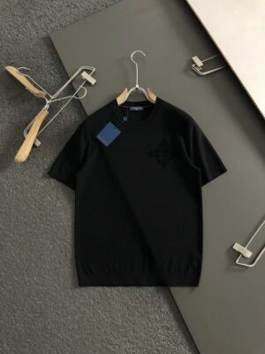 [루이비통] 다미에 코튼 피케 티셔츠 - 블랙