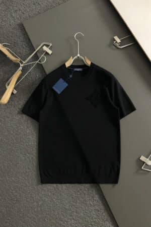 [루이비통] 다미에 코튼 피케 티셔츠 - 블랙