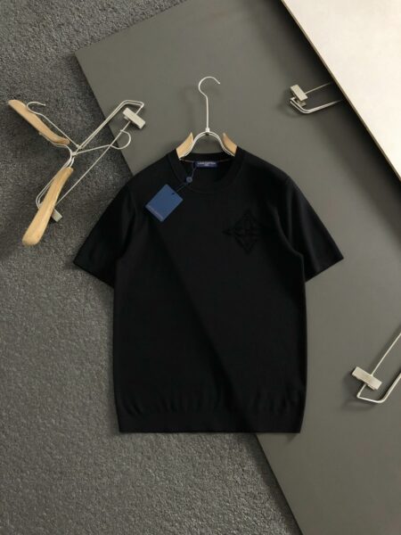 [루이비통] 다미에 코튼 피케 티셔츠 - 블랙