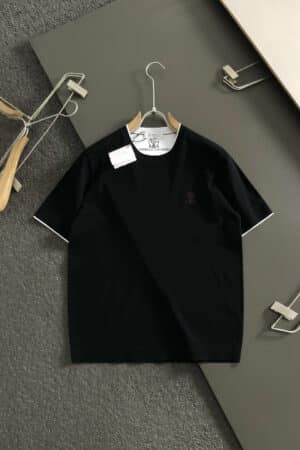 [브루넬로 쿠치넬리] 로고 코튼 저지 크루넥 티셔츠