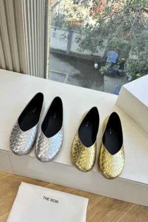 [더 로우] 2026 스퀘어토 니트 위빙 플랫슈즈