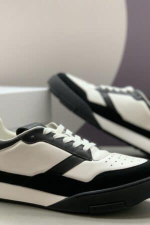 [지방시] 스웨이드 믹스 가죽 로우탑 스니커즈(블랙&화이트)