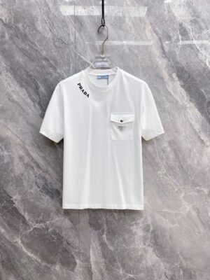 [프라다] 코튼 및 리나일론 포켓 티셔츠 (2 COLORS)