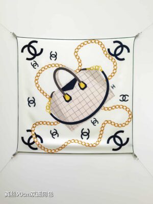 [샤넬] 실크 스퀘어 스카프 (2 COLORS)