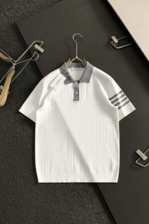 [톰브라운] 4-바 스트라이프 니트 폴로 셔츠