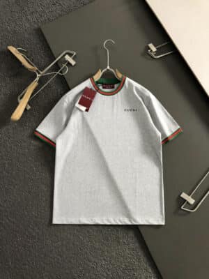 [구찌] 웹 트림 코튼 티셔츠