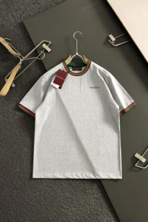 [구찌] 웹 트림 코튼 티셔츠