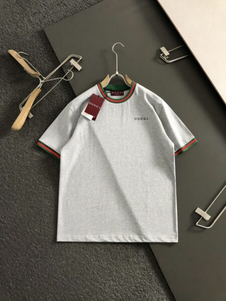 [구찌] 웹 트림 코튼 티셔츠