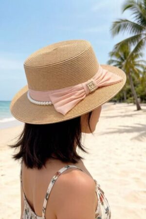 [샤넬] 라피아 보터 햇 진주 (3 COLOR)