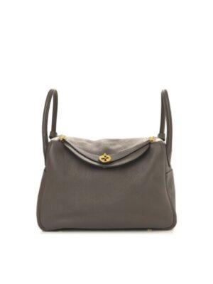[에르메스] 린디 30cm Taurillon Clemence/ Gris Etain - Gold