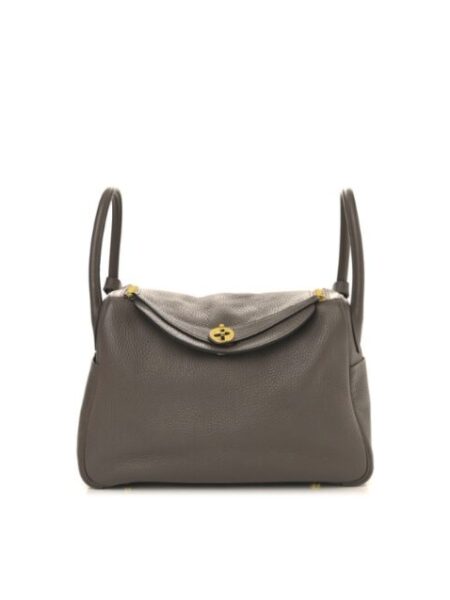 [에르메스] 린디 30cm Taurillon Clemence/ Gris Etain - Gold