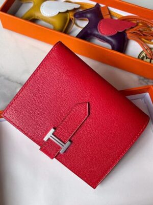 [에르메스] Bearn Compact 베안 반지갑 9T Capucine 양가죽