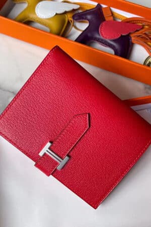 [에르메스] Bearn Compact 베안 반지갑 9T Capucine 양가죽