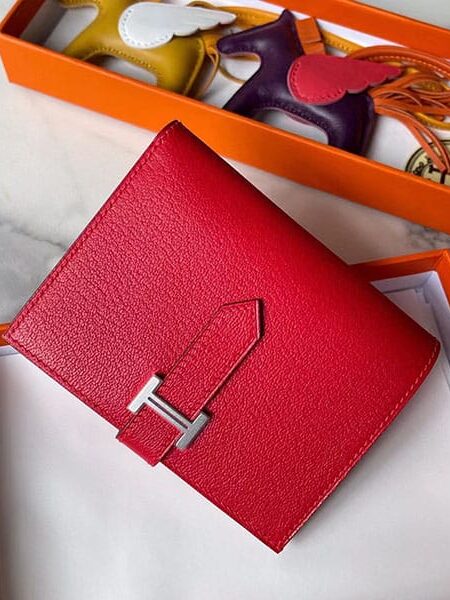 [에르메스] Bearn Compact 베안 반지갑 9T Capucine 양가죽