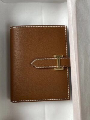 [에르메스] Bearn Compact 베안 반지갑 CK37 Gold 양가죽