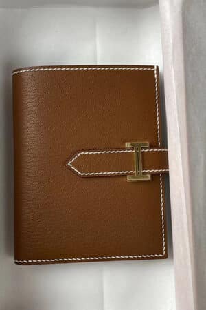 [에르메스] Bearn Compact 베안 반지갑 CK37 Gold 양가죽