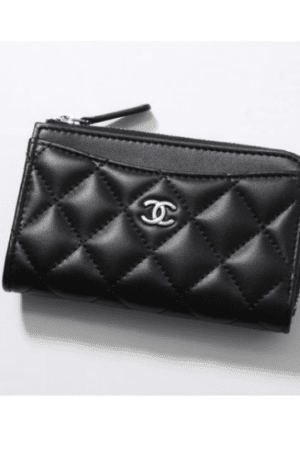 [샤넬] 클래식 램스킨 지퍼 카드지갑 AP3179