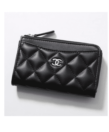 [샤넬] 클래식 램스킨 지퍼 카드지갑 AP3179