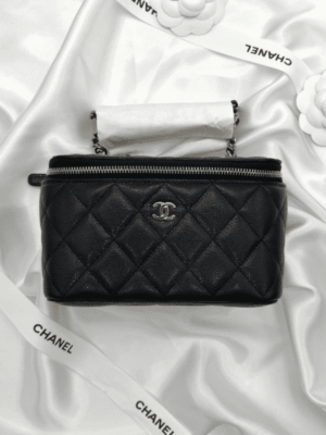 [샤넬] 베니티백 캐비어 블랙 체인 금장 AP1341