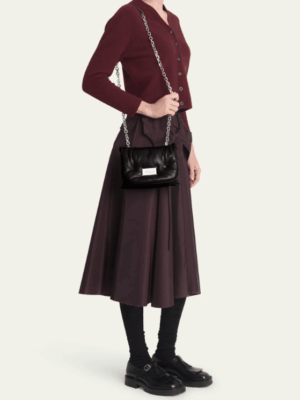 [메종마르지엘라] 글램 플랩 숄더백 스몰 블랙 SB1WG0019P4300T8013